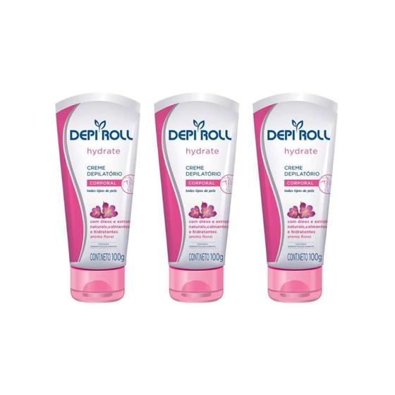 Imagem de Depilatorio Depiroll Creme 100G Corpo Hydrate - Kit Com 3Un