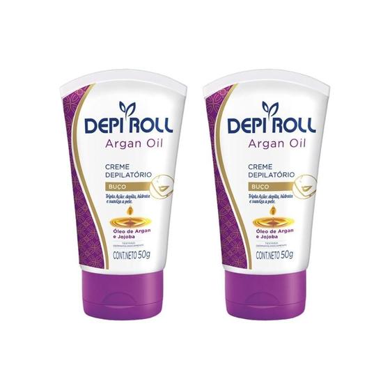 Imagem de Depilatorio Depiroll Creme Buço 50G Oleo De Argan- Kit C/2Un