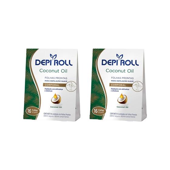 Imagem de Depilatorio Depiroll Folha Corporal Com 16 Oleo de Coco-2un