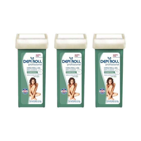 Imagem de Depilatorio Depiroll Roll-On 100G Algas - Kit Com 3Un