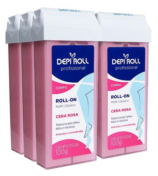 Imagem de Depilatorio Depiroll RollOn 100g Rosa  Kit Com 6 Un