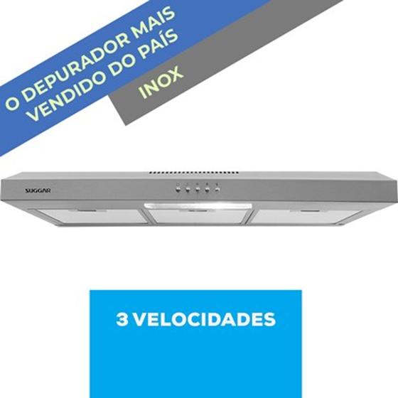 Imagem de Depurador de ar suggar 80 cm até 6 bocas- 03 velocidades  220v  DPS182IX