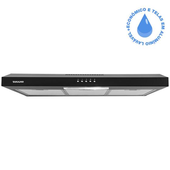 Depurador E Exaustor De Ar Suggar Slim 80cm 3 Velocidades Preto Menor preço em Depurador E Exaustor De Ar Suggar Slim 80cm 3 Velocidades Preto