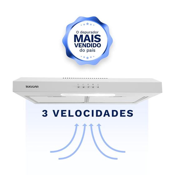 Depurador Exaustor Slim 60Cm Branco DPS161BR Suggar 127V Imagem de Depurador Exaustor Slim 60Cm Branco DPS161BR Suggar 127V