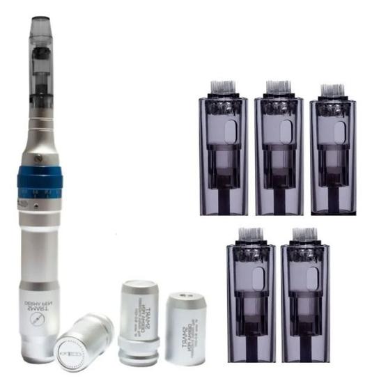 Imagem de Derma Pen Smart Caneta Microagulhamento Com 5 Cartuchos