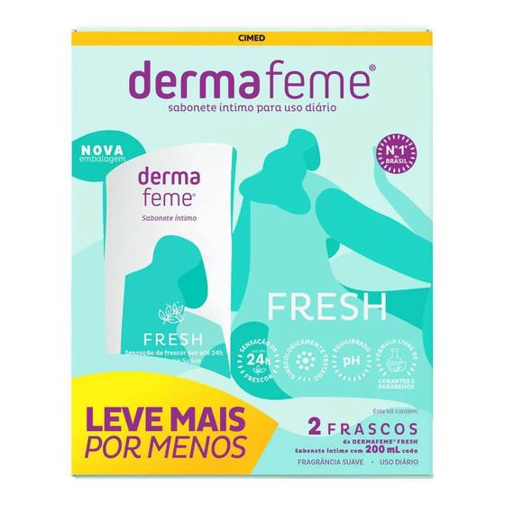 Imagem de Dermafeme kit sabonete íntimo fresh com 200ml