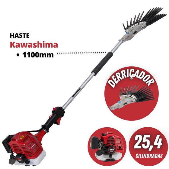 Imagem de Derriçadeira de Café Premium Kawashima KWD2600D2 com Haste 1100mm e Kit Derriçador Pro 2 Nakashi