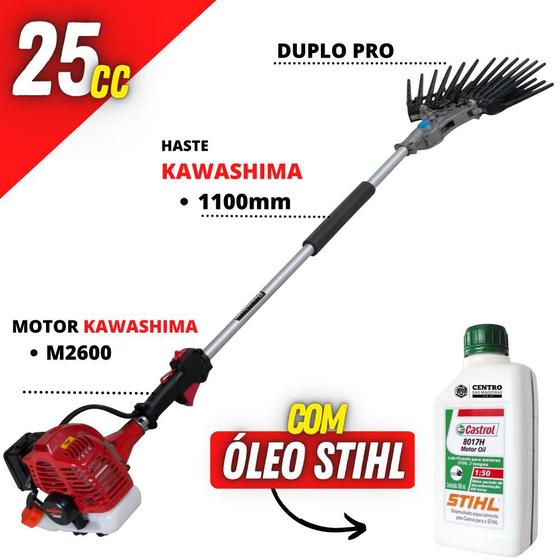 Imagem de Derriçadeira Kawashima Colhedora de Café Com Haste Curta e Mãozinha Dupla + Óleo 2T Castrol Stihl