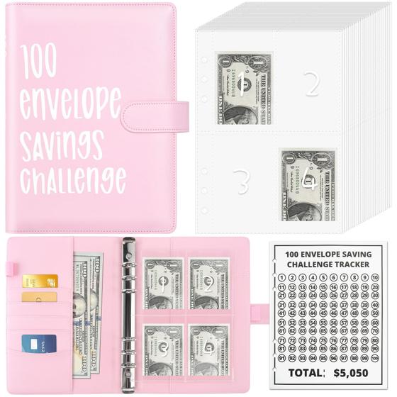 Imagem de Desafio de Poupança Sooez - 100 Envelopes com Rastreador