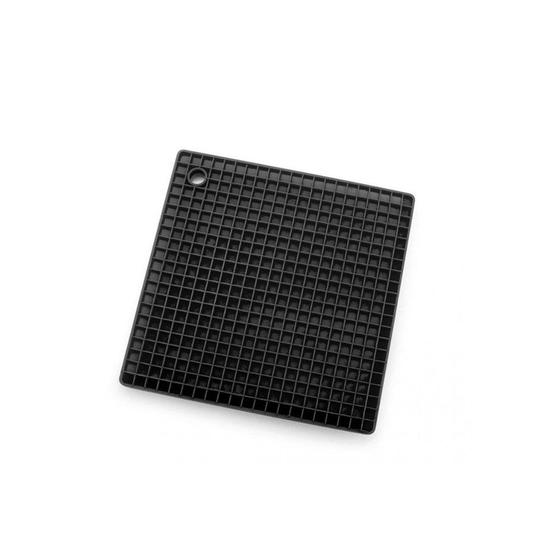 Descanso de Panela Suporte Silicone Quadrado Preto Menor preço em Descanso de Panela Suporte Silicone Quadrado Preto