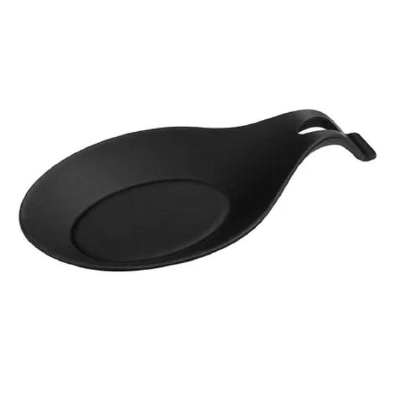 Imagem de Descanso Para Talheres Silicone Utensilio Cozinha Preto