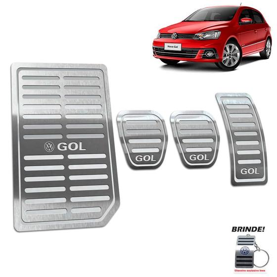 Imagem de Descanso + Pedaleira Manual Gol G6 G7 2012 A 2020 Prata