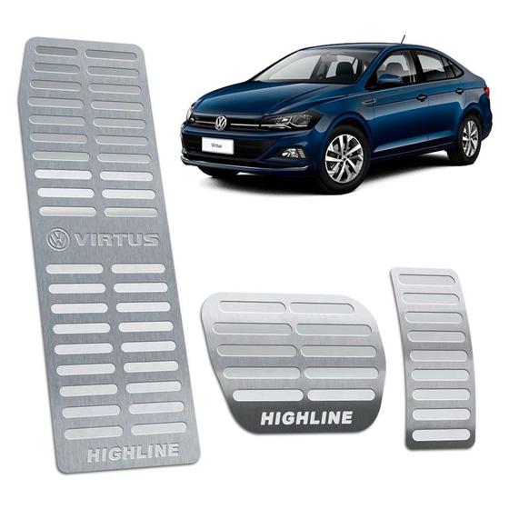 Descanso + Pedaleira Virtus Highline 2018/2020 Prata Menor preço em Descanso + Pedaleira Virtus Highline 2018/2020 Prata