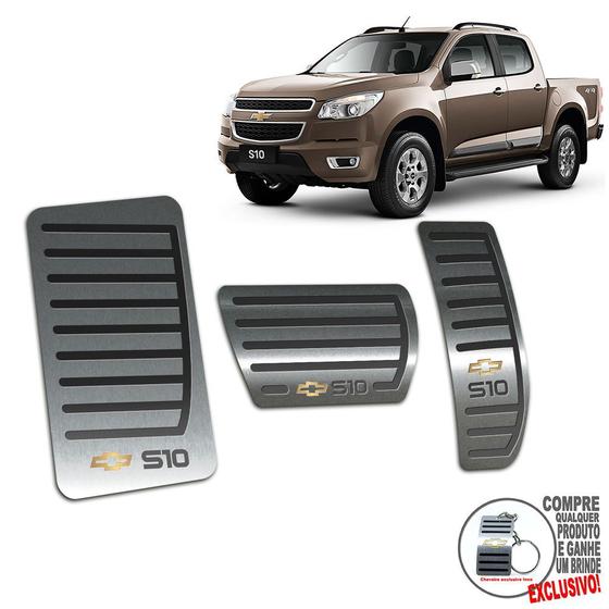 Descanso + Pedaleiras Chevrolet S10 2012 / 2016 Aut Preto Menor preço em Descanso + Pedaleiras Chevrolet S10 2012 / 2016 Aut Preto