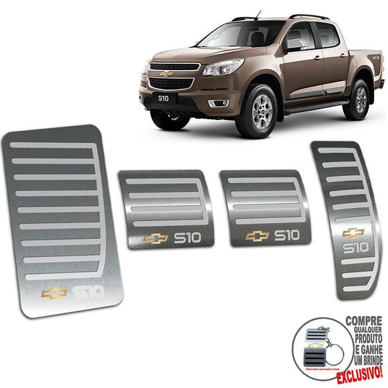 Imagem de Descanso + Pedaleiras Chevrolet S10 2012 / 2016 Manual Prata