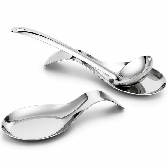 Descanso Suporte Apoio Para Colher Talheres Utensílios Bancada Cozinha Pia Em Aço Inox 20,5cm