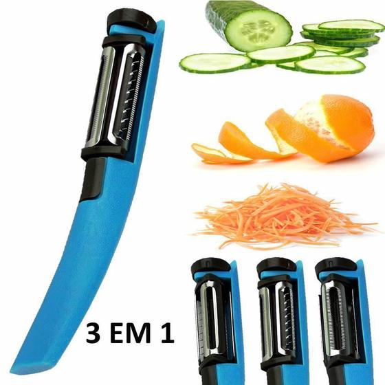 Descascador De Legumes 3 laminas AZUL CBRN02238 Menor preço em Descascador De Legumes 3 laminas AZUL CBRN02238