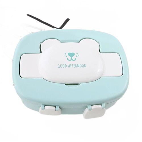 Imagem de Desenho infantil Lovely Bento Boxes Double Layer Plastic Lunch Box Food Storage Container Micro-ondas Oven For Children School Lancheiras (Verde)