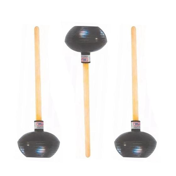 Imagem de Desentupidor De Vaso Sanitário Com Cabo 60Cm Kit 3