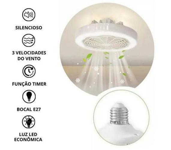 Imagem de Design Eclético: Lâmpada Led Ventilador Teto Ajustável