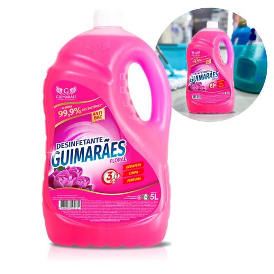 Imagem de Desinfetante Floral Profissional Premium 3 em 1 Mata 99% Das Bactérias 5L - Guimarães