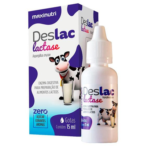 Imagem de Deslac Lactase Gotas 15Ml Intolerância Lactose - Maxinutri