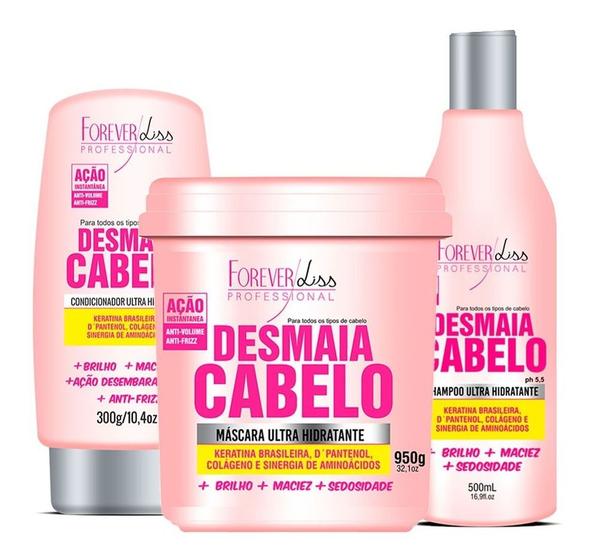 Imagem de Desmaia Cabelo Forever Liss Shampoo + Cond + Máscara 950g