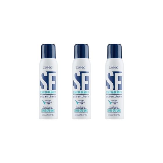 Imagem de Desodorante Aero Delikad Sem Perfume 150Ml-Kit C/3Un