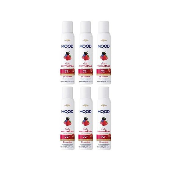 Imagem de Desodorante Aero Mood 150Ml Frutas Vermelhas - Kit C/6Un