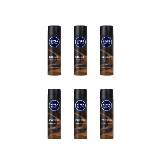 Imagem de Desodorante Aero Nivea 150ml Masc Deep Amadeirado-Kit C/6un