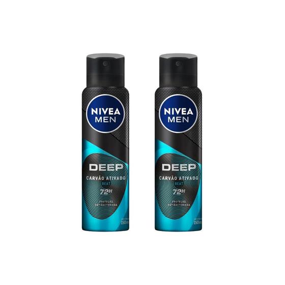 Imagem de Desodorante Aero Nivea 150ml Masc Deep Carvao Ativ Beat-2un