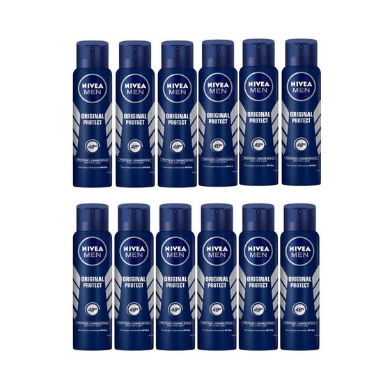 Imagem de Desodorante Aero Nivea 150ml Masc Original Protect - Kit12un