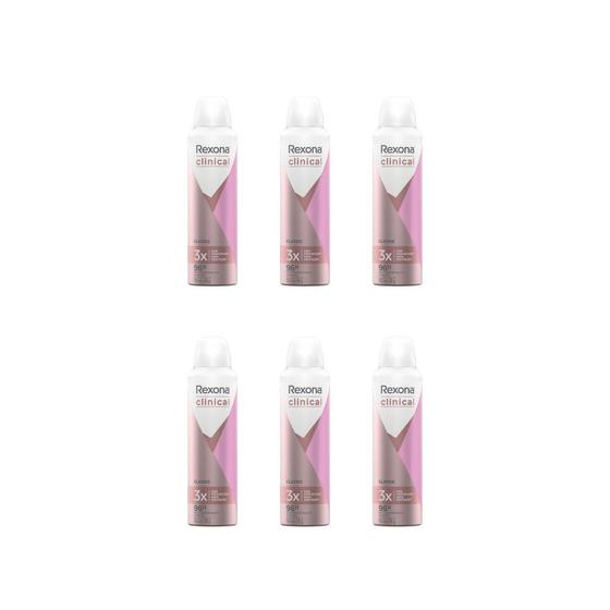 Imagem de Desodorante Aero Rexona Clinical 150ml Fem Classic-Kit C/6un