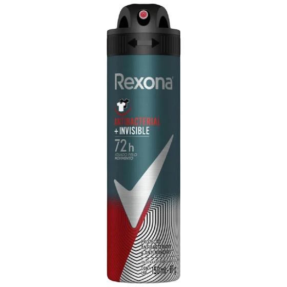 Imagem de Desodorante Aerosol Rexona Men Antibacterial + Invisible 150ml