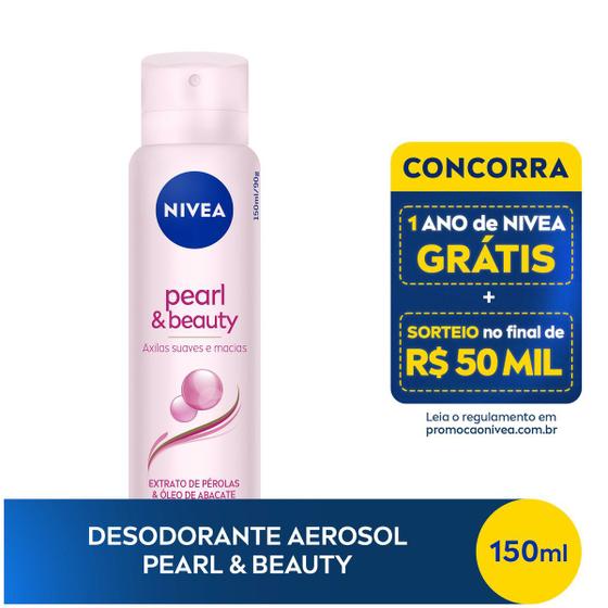 Imagem de Desodorante Aerossol Feminino Nivea Pearl Beauty 150ml