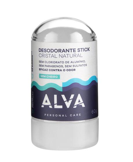 Imagem de desodorante alva 60g stick kristall sensitive cristal sem aluminio sem perfume natural vegano