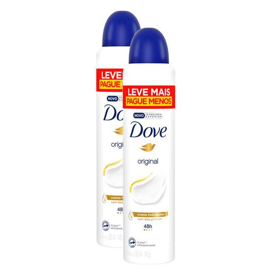 Imagem de Desodorante Antitranspirante Aerosol Dove Original 250ml Leve Mais Pague Menos  Kit com duas unidades