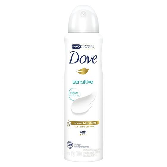 Imagem de Desodorante Antitranspirante Aerosol Dove Sensitive Sem Perfume com 150ml