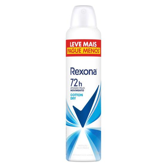 Imagem de Desodorante Antitranspirante Aerosol Feminino Rexona Cotton Dry 72 horas 250ml Leve Mais Pague Menos