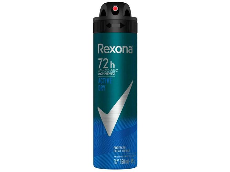 Imagem de Desodorante Antitranspirante Aerosol Masculino - Rexona Active Dry 72 horas 150ml