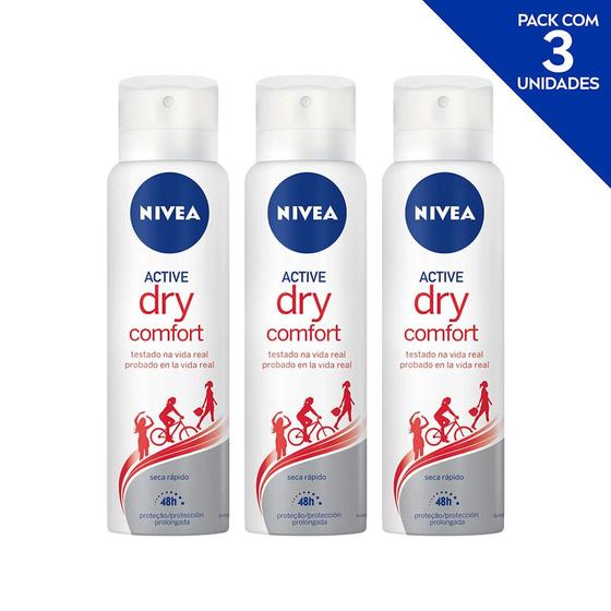 Imagem de Desodorante Antitranspirante Aerosol NIVEA Dry Comfort 150ml- 3 unidades