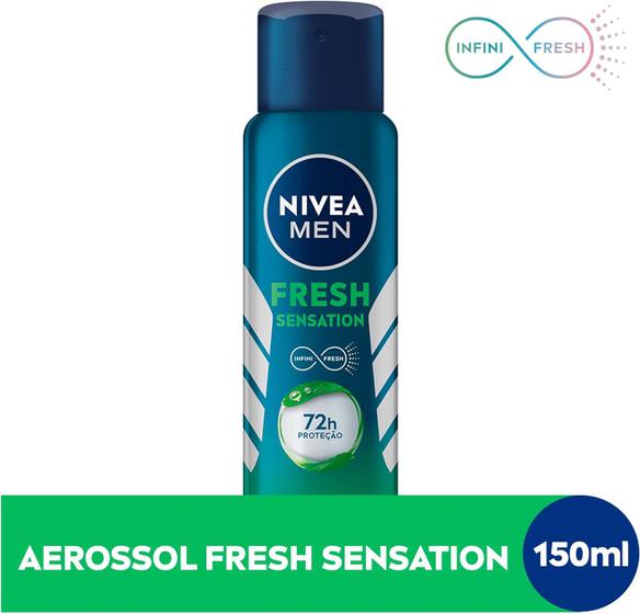 Imagem de Desodorante Antitranspirante Aerosol Nivea Men Fresh Sensation Masculino 72h 150ml