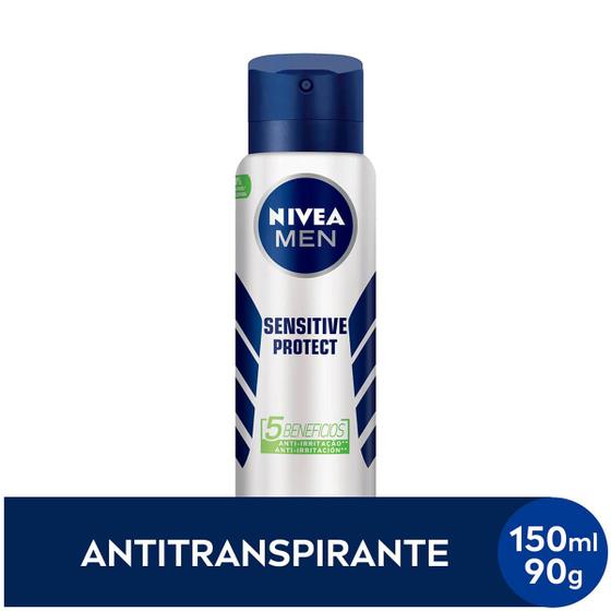 Imagem de Desodorante Antitranspirante Aerosol Nivea Men Sensitive Protect 48h 150ml