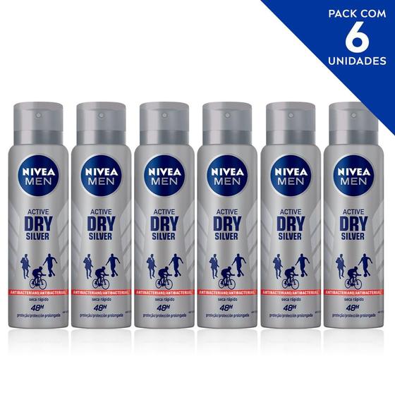 Desodorante Antitranspirante Aerosol NIVEA Men Silver Protect 150ml- 6 unidades Menor preço em Desodorante Antitranspirante Aerosol NIVEA Men Silver Protect 150ml- 6 unidades