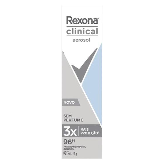 Imagem de Desodorante Antitranspirante Aerosol Rexona Clinical Sem Perfume com 150ml