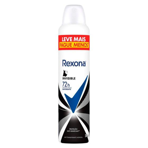 Imagem de Desodorante Antitranspirante Aerosol Rexona Invisible 72 horas - 250ml