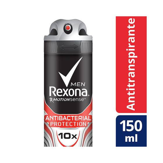 Imagem de Desodorante antitranspirante aerosol rexona men antibacterial protection 150ml