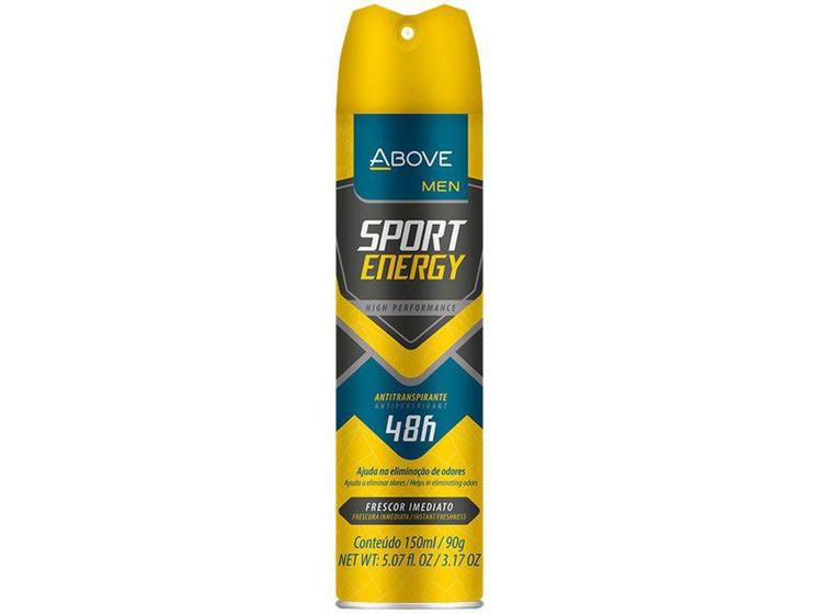 Desodorante Antitranspirante Aerossol Above - Clássicos Sport Energy Men Masculino Refrescante Menor preço em Desodorante Antitranspirante Aerossol Above - Clássicos Sport Energy Men Masculino Refrescante