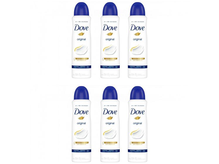 Desodorante Antitranspirante Aerossol Dove – Original 72 Horas 150ml 6 Unidades