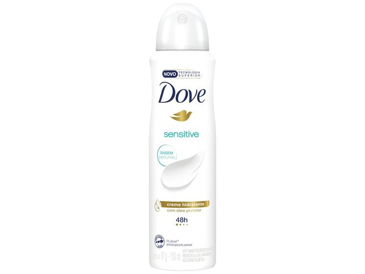 Desodorante Antitranspirante Aerossol Dove Sensitive 48 Horas sem Perfume 150ml Menor preço em Desodorante Antitranspirante Aerossol Dove Sensitive 48 Horas sem Perfume 150ml